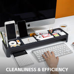 HASTHIP® Multifunctional Desk Organizer with Phone Stand, Pen Holder, Storage Compartments for Office Supplies, Stationery Organizer for Home & Office Accessories