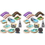 HASTHIP Miniature Garden Accessories for Fairy Gardens with 12 Resin Figurines in White | Bridge Lighthouse and Water Well Set