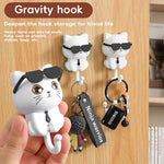 HASTHIP Cat Wall Hooks 9PCS for Kitchen and Bathroom featuring PVC Cartoon Tail Design