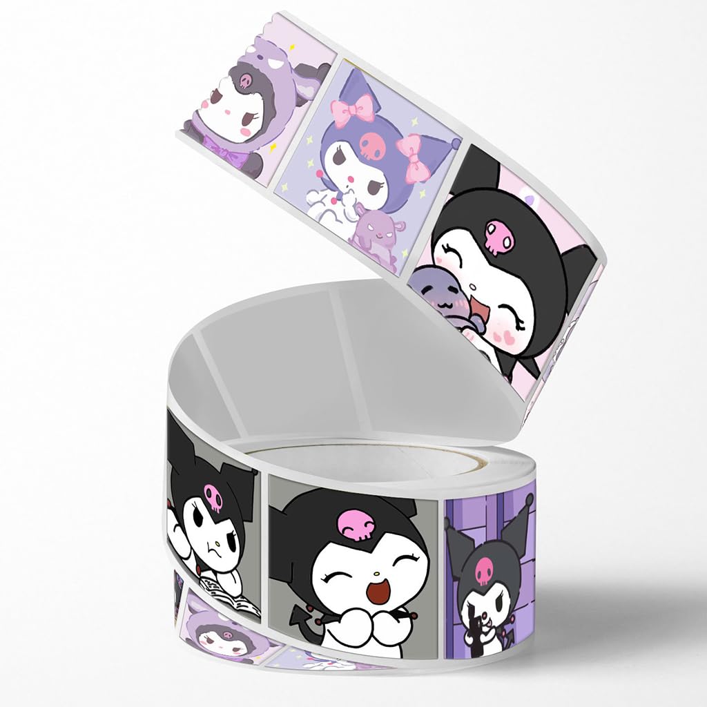 HASTHIP® 500Pcs Kuromi Stickers - 8 Designs Kuromi & Melody Stickers, Cute Stickers Decals Assorteds Kawaii Sticker Gifts for Kids Teens Girls Adults, Ideal DIY Decor & Gift for Sanrio Fans