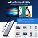 USB HUB 3.0 for PC 8 in 1 USB C HUB for Macbook Pro Air with 2.0/3.0 USB Adapter