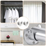 HASTHIP Wardrobe Hanging Rod Mounts for Closet Rods up to 1 in with Screw Mount Stainless Steel | 2Pcs Set
