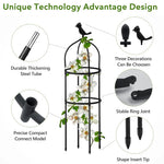 HASTHIP Climbing Trellis for Garden and Patio featuring 100cm Obelisk Structure | Decorative Metal Support for Roses and Ivy