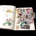 HASTHIP Vintage Ephemera Pack for Scrapbooking with 60 Pcs Self Adhesive Floral Stickers | Card and Notebook Decoration