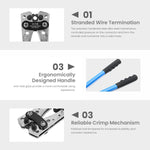 HASTHIP Battery Cable Lug Crimping Tool for AWG 10‑1 Copper Wire Lugs with 60 Pcs Kit