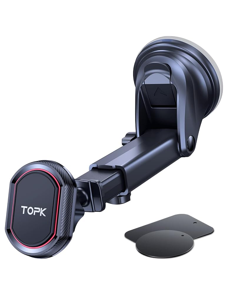 HASTHIP® Car Phone Holder Magnetic Phone Mount Sticky Sucktion Cup Magnetic Phone Mount with Retractable Arm and 360 ° Rotatable Flexible Car Phone Holder Phone Stand for 4-7'' Phone