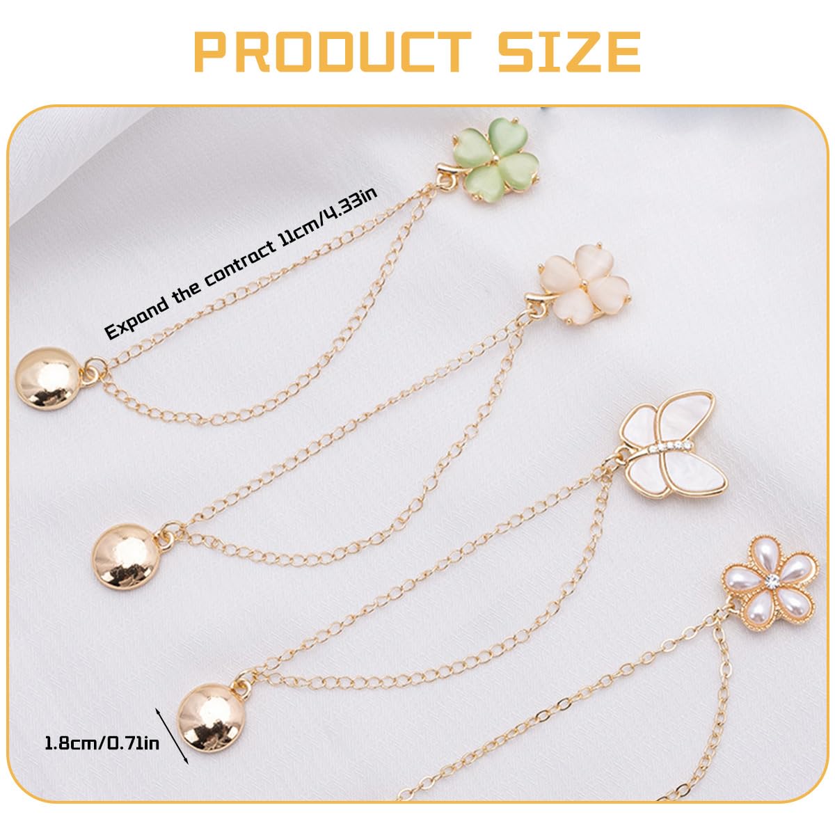 HASTHIP Magnets Buttons for Hijab and Clothing with Strong Magnetic Hold | 4Pcs Floral Charm Metal Clips