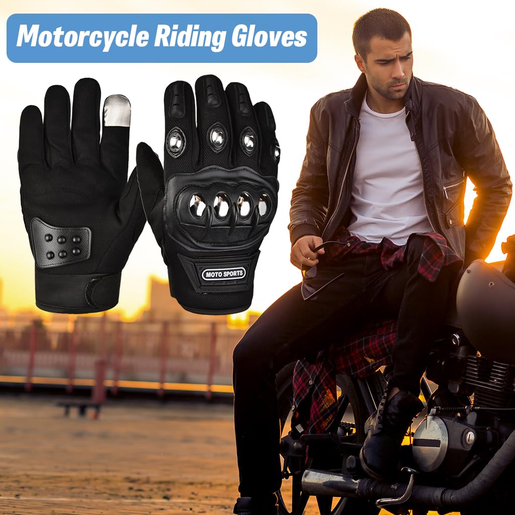 HASTHIP Full Finger Bike Gloves for Men & Women with Touch Screen and Hard Knuckle Protection