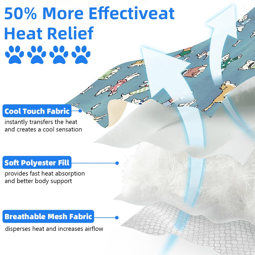 HASTHIP® Self-Cooling Pad for Dogs & Cats, Pressure Activated, No Water Needed Large Waterproof Mat for Heat Stroke Prevention for Stay Cool Indoor & Outdoor (60 * 45cm)