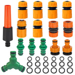 HASTHIP Garden Hose Connectors Set for Gardening and Car Washing with 34 Pcs Kit | Leak‑Resistant Quick Connect Adapters and Water Sprayer Nozzle