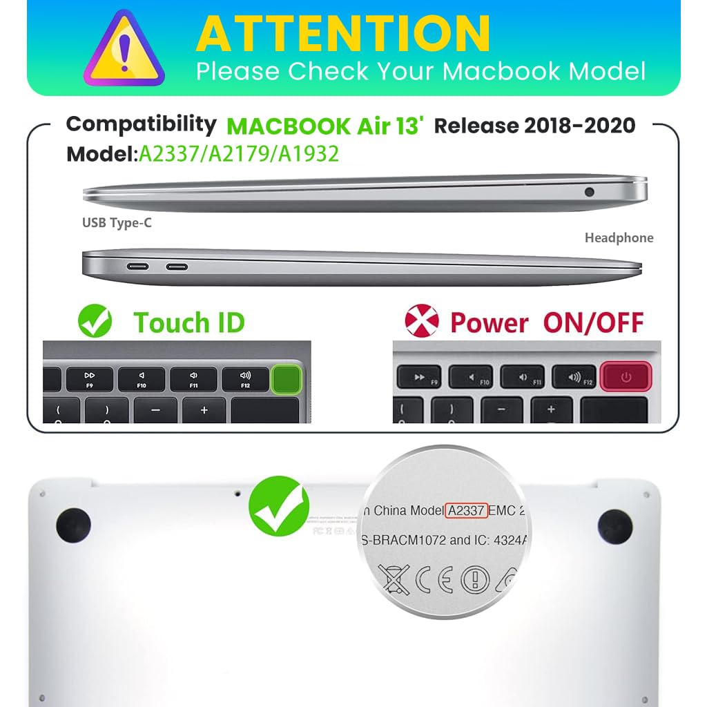 HASTHIP MacBook Air 13.3 inch Case with Folding Kickstand and TPU Bumper Edge | Matte PC Shell