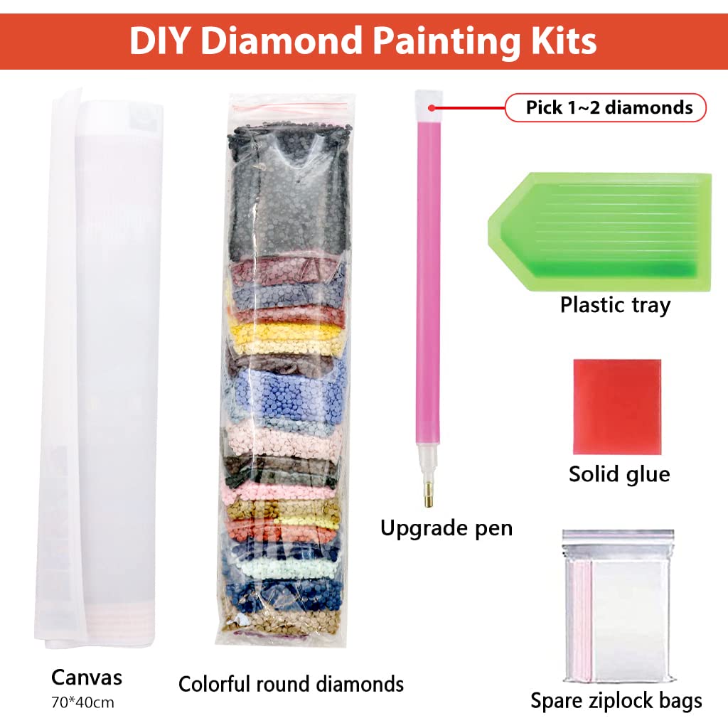 HASTHIP 5D Diamond Painting Kit for Adults with Full Drill Canvas 27.5×15.7 in | DIY Rhinestone Art Home Wall Decor