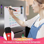 HASTHIP Whiteboard Markers for Home Office and School with 12 Colors and Magnetic Eraser Cap