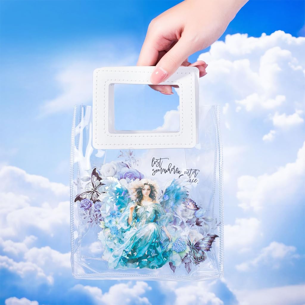 HASTHIP® 30Pcs Angel Stickers PET Material3.9-Inch Aesthetic Dreamy Color Angel StickersDurable, Waterproof, Glossy6 Styles for Journaling, Scrapbooking, Crafting, Gifting
