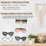 HASTHIP Glasses Display Stand for 10 Pairs featuring Two Row Design and Transparent Plastic | 11.6x12.6x11.4 in Space Saving Organizer