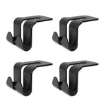 Car Seat Headrest Hooks for Car, Plastic Car Backseat Headrest Hook, Back Seat Organizer Black Hanger Storage Hook for Hanging Purses and Bags and Coats, Pack of 4