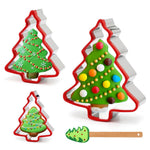 HASTHIP Christmas Tree Cookie Cutters Set for Holiday Baking with 3 Sizes 7.5–12cm Stainless Steel | Family DIY Cookie Making