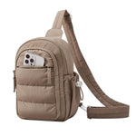 HASTHIP® Bolso Bandolera Acolchado 2 en 1 para Mujer y Hombre, Riñonera Crossbody Impermeable, Mochila Pequeña Ligera de Viaje, Bolsa Casual Antirrobo para Uso Diario y Senderismo