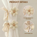 HASTHIP Floral Curtain Tiebacks for Home Decoration featuring Flower Charm Design | 2Pcs with Ribbon