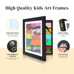 HASTHIP Kids Artwork Frame for Paintings with Front Opening 8.3x11.8 in | Black Display