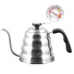 HASTHIP Pour Over Gooseneck Coffee Kettle with Thermometer and 1200ml 3 Layer Stainless Base | For Home Café and Travel Brewing