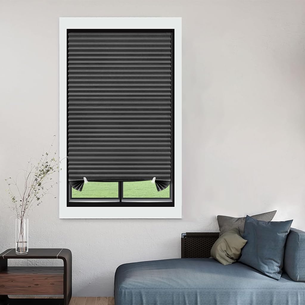 HASTHIP Blinds for Windows for Home with Self Adhesive No Drill Design 60cm x 150cm Grey