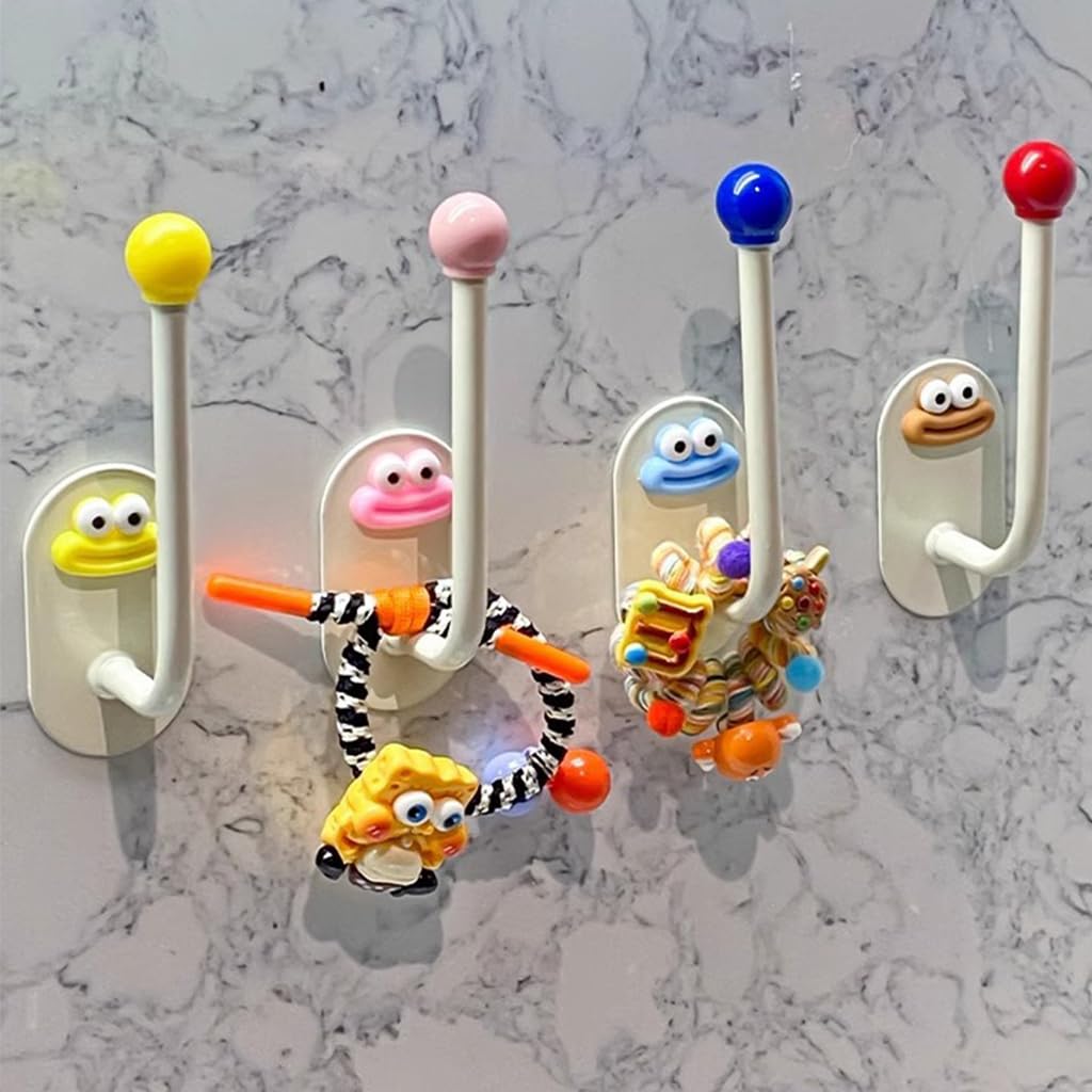 HASTHIP Wall Hooks for Hair Accessories with Strong Self Adhesive | 4PCS L Shaped Set