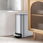 HASTHIP Slim Bathroom Trash Can for Small Spaces with Soft Close Pedal Lid 6 L Stainless Steel Bin