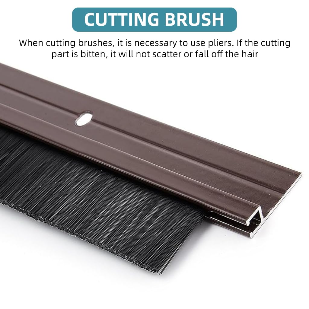 HASTHIP Door Sweep Sealing Strip for Home Gaps 3.3ft with Screw-Fixed Aluminum Alloy | Blocks Dust and Insects