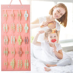HASTHIP Hair Claw Clip Holder for Wall and Door with 20 Felt Belts 35×80cm | Organizer for Women