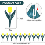 HASTHIP Garden Fence Border for Flowerbeds with Connectable Buckle Design | 10Pcs 11.4in Plastic Tulip Edging Fence