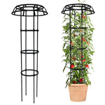 HASTHIP Upright Trellis for Climbing Plants with Cylindrical Hollow Roof | 135 cm Steel and PP Resin Garden Support