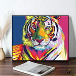 HASTHIP Paint by Numbers for Kids and Adults featuring 3X Magnifier Card | 40 x 50cm Colorful Lion without Frame