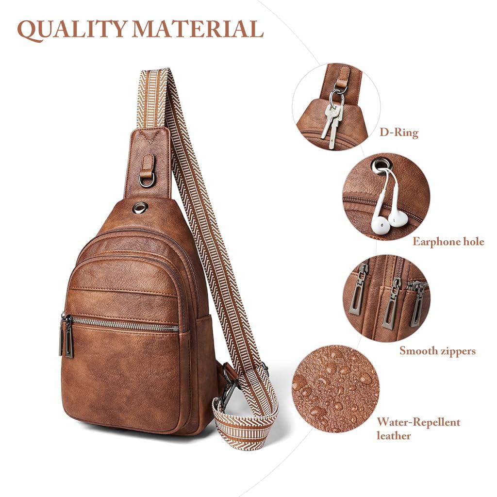 HASTHIP® Sling Bag For Women Men Crossbody Shoulder Tote Blet Bags Backpack Fanny Pack Travel Purse Faux Leather