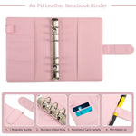 HASTHIP A6 PU Leather Binder Organizer Set for Budgeting with 6 Ring Refillable Design and 8 Cash Envelopes