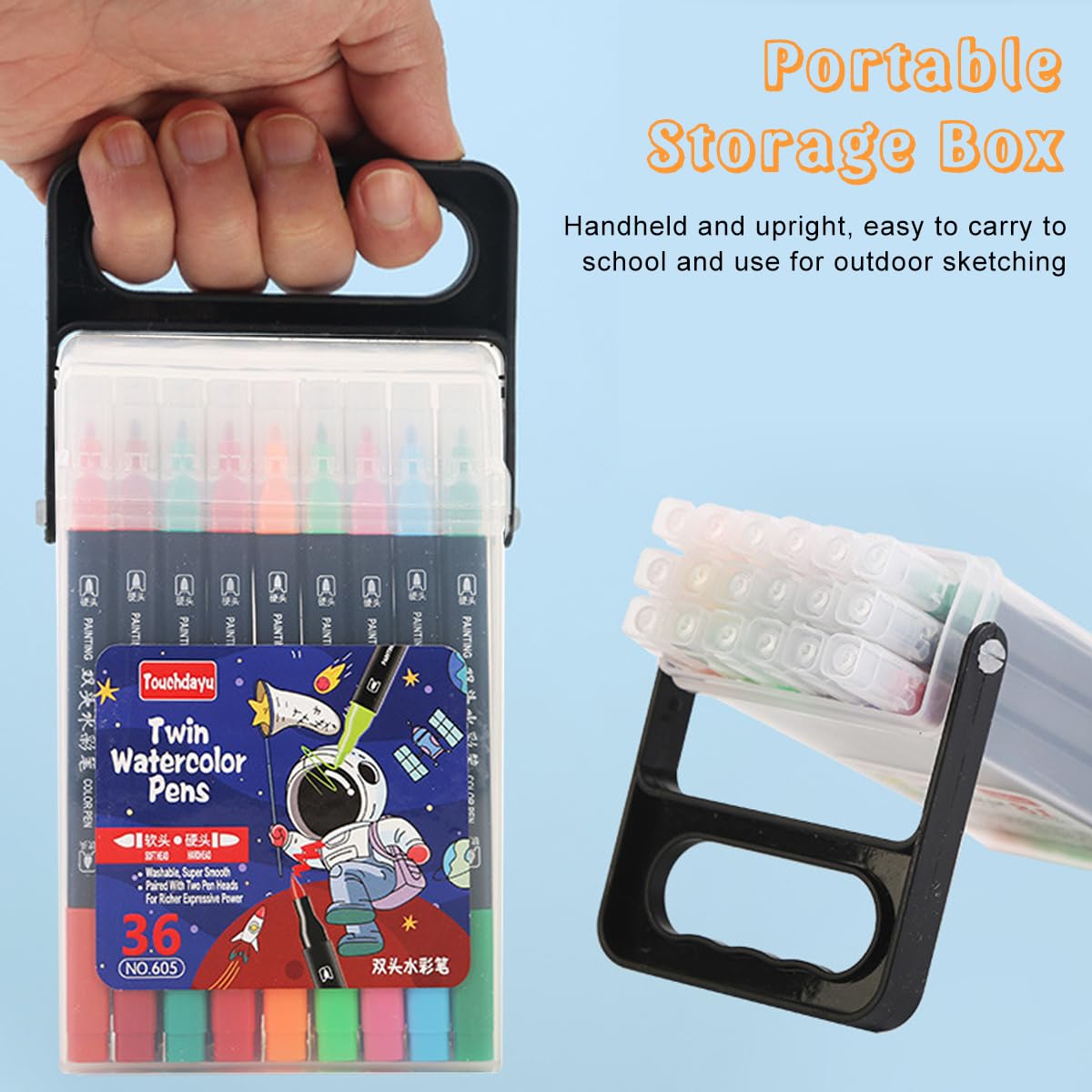 HASTHIP Acrylic Marker Pens for Art and Crafts with Dual Tips and 36 Vibrant Colors | Non-Toxic Set for Kids and Adults