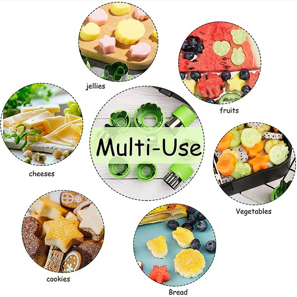 Vegetable Shape Cutter for Food Kids Various Shapes Pastry, Bread, Cookie, Vegetable, Fruit Cutter Shapes Star and Heart Shape Cutters - 9 Pieces