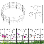 HASTHIP Metal Garden Fence for Outdoor Decoration with Connectable Design | Pack of 10 Pieces