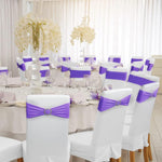 HASTHIP Chair Sashes for Wedding Banquet and Party featuring Tie Free Spandex Bands 20Pack Purple