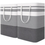 HASTHIP Laundry Hamper for Clothes with Freestanding Foldable Design 75L | Cotton Linen Baskets