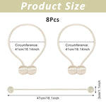 HASTHIP Magnetic Curtain Tiebacks for Home and Office Featuring 40cm Rope & Anti Rust Magnets | 8Pcs Beige Set