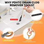 HASTHIP Drain Hair Clog Remover Tool for Bathroom Sink and Shower with 32 in Reach | Flexible PVC and Ergonomic Ring Grip
