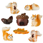 HASTHIP® 8Pcs Squirrel Miniature Decor Mini Walnut House Decor Moss Landscape Decorations Resion Miniature Decor for Moss Landscape, Garden Ornament, Flower Pots, Dollhouse Garden Decorations