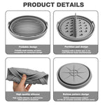 HASTHIP Silicone Air Fryer Liner 8 inch for Even Cooking with Multi Hole Divider | Food Grade Collapsible Bowl Shape