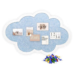 HASTHIP® Cute Cloud Felt Pin Board Self Adhesive Corkboard Alternative,Home Office Felt Vision Bulletin Board DIY Wall Display Panel for Photos Memos Messages,15.7x23.6inch-Blue