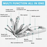 HASTHIP Keychain Multi Tool for Everyday Repair with 12 in 1 Functions and Lock Design | Stainless Steel Pocket Gadget