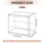 HASTHIP Collectible Figures Display Box for Desk Showcases with 3 Tier Stepped Clear Acrylic Design 27x18x22cm