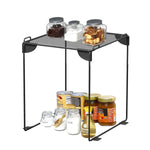 HASTHIP Folding Metal Storage Rack for Kitchen Countertop with Mesh Shelf | Space-Saving Organizer