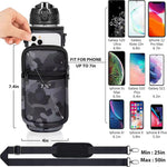 Water Bottle Carrier Bag for 32 oz Bottles, Crossbody Water Bottle Case Cover with Adjustable Shoulder Strap Pockets for Men/Women Boys Girls Walking Hiking Camping School