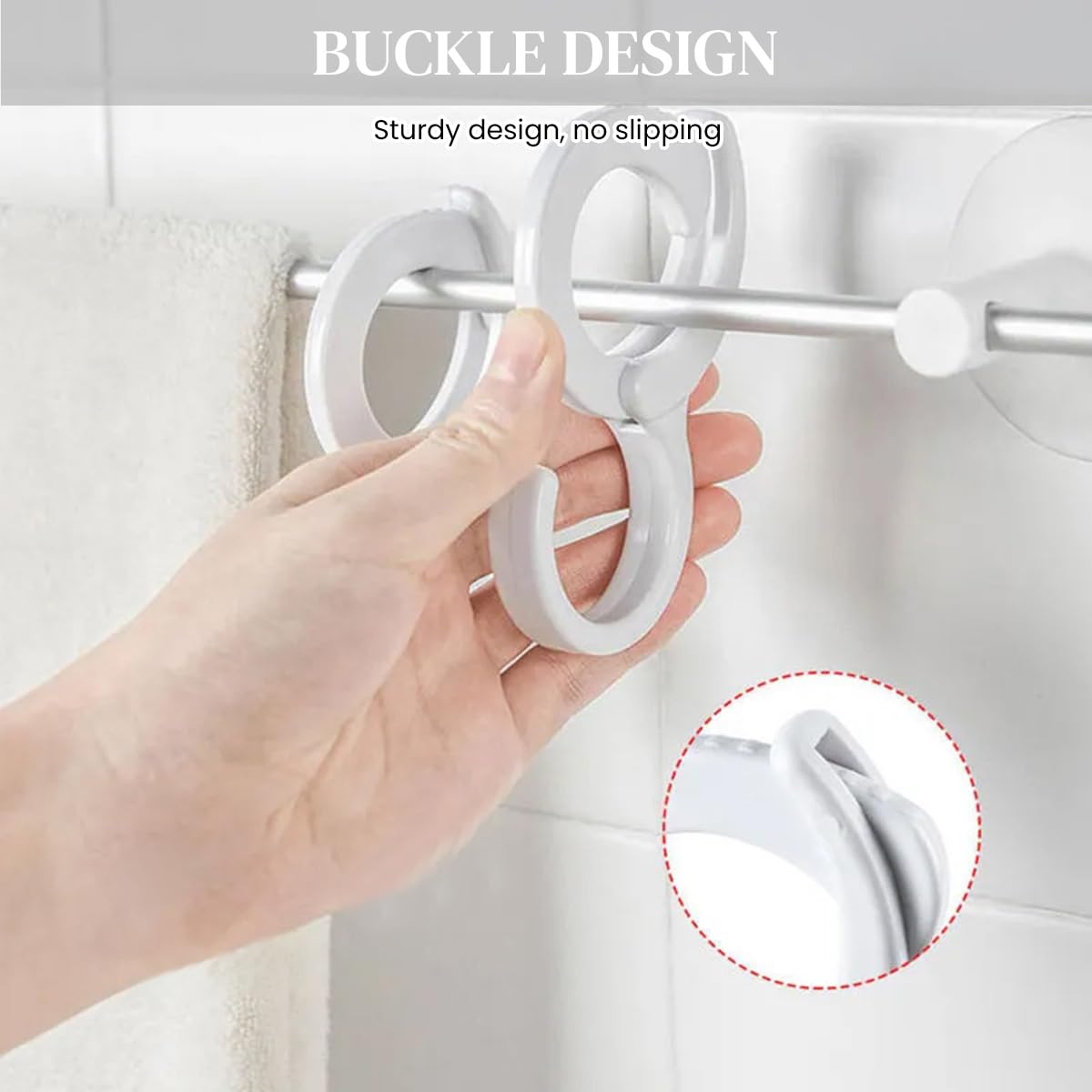 HASTHIP Utility S Hooks for Bike and Household Use with Adjustable Open Loop | 20pcs Plastic Snap-on Design